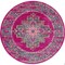 Homeroots 5 ft. Round Fuchsia & Blue Distressed Area Rug 385263 - alternate 6